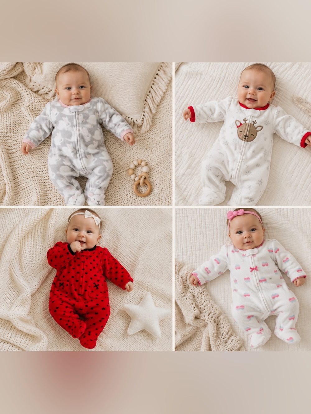 Fleece newborn onesies